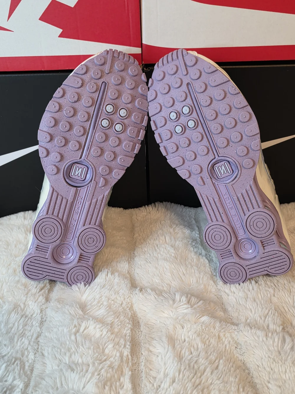 Nike Women’s Cream & Lilac Shox Sneakers